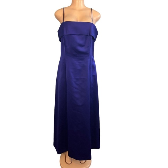 Alex Evenings Purple Satin A-Line Gown Dress - Picture 1 of 7